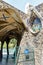 Exterior of Gaudi`s crypt in Colonia Guell, Barcelona, Catalonia, Spain