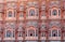 Exterior of Hawa Mahal palace in Jaipur, Rajasthan, India