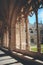 The exterior of Hieronymites Monastery.View of beautiful reticulated vaulting and columns Manueline architecture style.