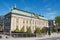 Exterior of the House of Nobility and statue of Gustaf Eriksson Vasa in Stockholm, Sweden.