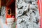 Exterior Imperial oriental dragon decoration at the Po Lin monastery Temple, Lantau Island, Hong Kong, China