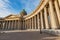 Exterior of Kazan Cathedral at sunrise. Saint Petersburg