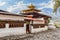 Exterior of the Kyichu Lhakhang temple in Paro Valley, Western Bhutan