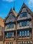 Exterior of medieval house on The Rozenhoedkaai, Bruges, Belgium