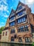 Exterior of medieval house on The Rozenhoedkaai, Bruges, Belgium