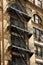 exterior metal fire escape on apartment building, Manhattan