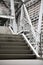 Exterior metal structure building exit stairs background copy space