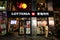 Exterior night view of a Lotteria restaurant a Korean burger fast food franchise of Lotte corporation in South Korea
