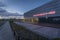 Exterior of the Porche building in Deventer city at sunset in Netherlands