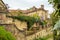 Exterior of San Sebastiano da Po Castle, Torino, Piemonte region, Italy surrounded by nature with beautiful wisteria