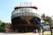 Exterior shot of a beached ship at a marine world