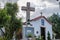 Exterior and simple facade of the chapel of Santo and cross, Dornes PORTUGAL