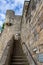 Exterior stone staircase attached to Bootham Bar in York, England