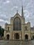 Exterior street view of the Famous historic Norwich cathedral