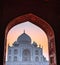 Exterior of The Taj Mahal ,ivory-white marble mausoleum