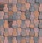 Exterior tile pavement made in the shape of octagons and squares .Close up.