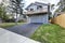 Exterior of two story clapboard siding house