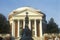 Exterior of University of Virginia with statue of Thomas Jefferson, Charlottesville, VA