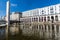 Exterior view of the Alsterarkaden and the lake Kleine Alster in