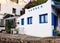 Exterior view of an authentic aegean rural barber shop