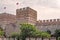 Exterior view from the historical Byzantine walls in Yedikule district in istanbul for tourists and visitors