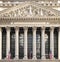 Exterior view of the NYSE New York Stock Exchange building in the financial district of lower Manhattan in New York City