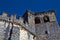 Exterior view of the round fortified templars church in Tomar -