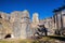 Exterior view of the round fortified templars church in Tomar -