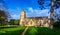 Exterior view of St Michael and All Angels` Church and grave yard in Melksham, Witlshire, UK