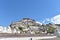 Exterior view of Thiksey Gompa, a Tibetan monastery, located near Leh in Ladakh, India.