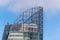 Exterior view of the top of the T1 tower, headquarters of Engie in Paris La Defense