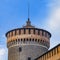 Exterior view of tower sforza castle