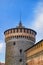 Exterior view of tower sforza castle