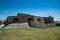 Exterior wall of old 16th century Fort / Castle of Sao Joao, in Foz do Douro, Porto, Portugal.