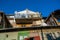 Exterior of weathered residential building with shabby walls