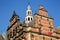 The external facade of Oude Stadhuis Old Town Hall, 16 century with its carvings and turret