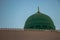 External image of the Prophet's Mosque in Medina in Saudi Arabia, The green dome of the mosque. Masjid Nabawi