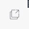 External link, linear style sign for mobile concept and web design