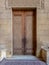 External old arabesque decorated wooden door leading to al Rifai Mosque, Cairo, Egypt