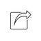 External share line icon, outline logo illustration, line