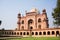 External shot of humayun`s tomb with people