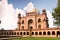 External shot of humayun`s tomb with people