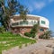 External shot of an old house by the Mediterranean Sea at Montaza park, Alexandria, Egypt, known as the villa of Mr Hussein El