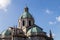 External view of the domes and spires of the Duomo of Como with