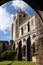 External view of the medieval gothic cloisters of the cathedral of Evora Portugal