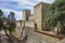 External wall, moat and towers of the Lisbon Castle (Castelo de