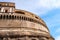 External walls of Castel Sant`Angelo mausoleum - Castle of the Holy Angel at Tiber river in historic center of Rome in Italy