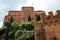 External walls of the monument church of san domenico among the narrow streets of the enchanting medieval siena