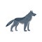 Extinct animals. Dire wolf. Prehistoric extinct american wolfl. Flat style vector illustration isolated on white