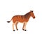 Extinct animals. Quagga. Prehistoric extinct north american striped horse, hybrid of zebra and horse. Flat style vector